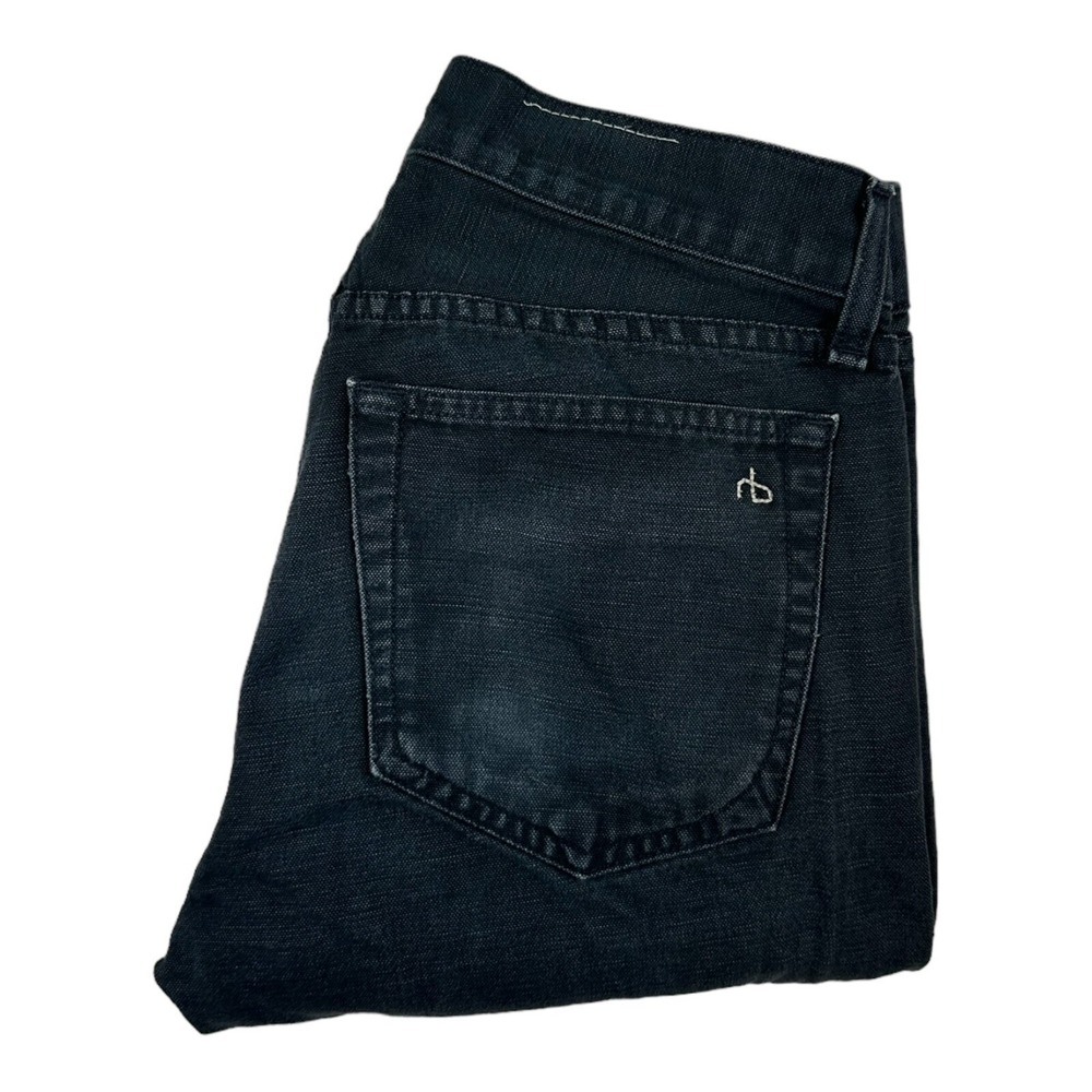 Rag & Bone‎ Faded Wash Black Button Fly Fit 2 Slim Leg Jeans Size Mens 29X34